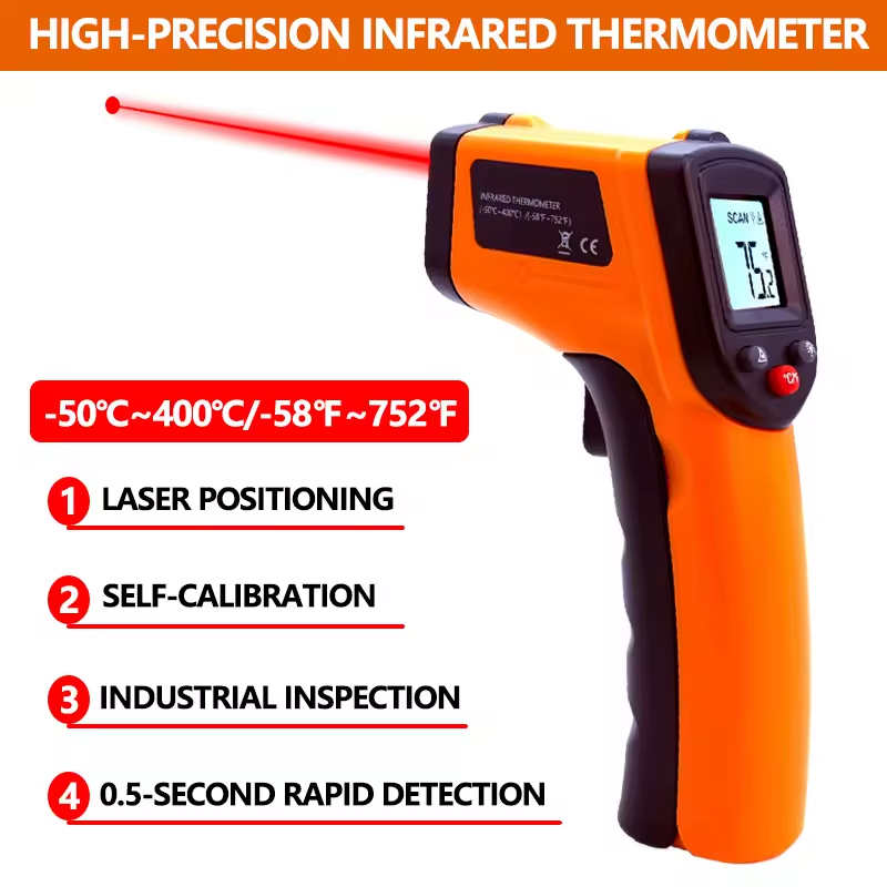 Industrial Laser Uses - Thermomètre infrarouge portatif, pistolet de mesure